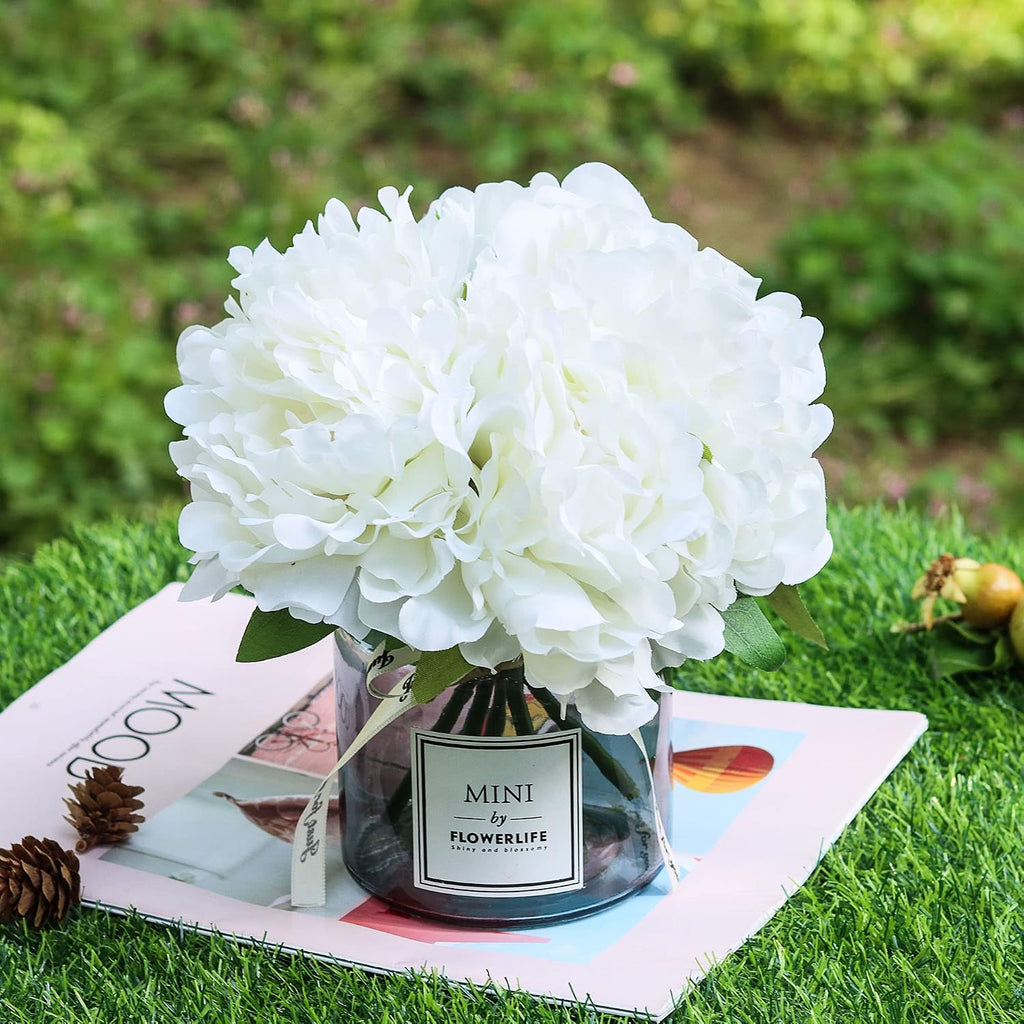 Artificial Peony and Glass vase Decoration, Ins Style Artificial Flower Glass Bottle Set