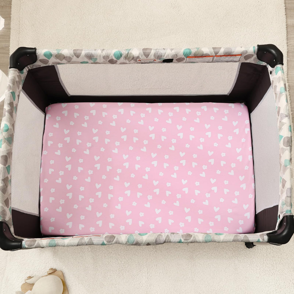 3 Pack Soft Mini Crib Sheets, Butterfly Pack N Play Sheets for Baby Girls, No Slip Universal Fit for Pack N Play