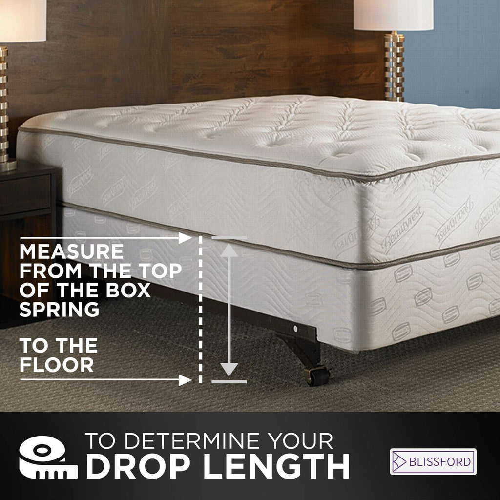 White King Bed Skirt 18 inch Drop, Cotton Blend Dust Ruffle