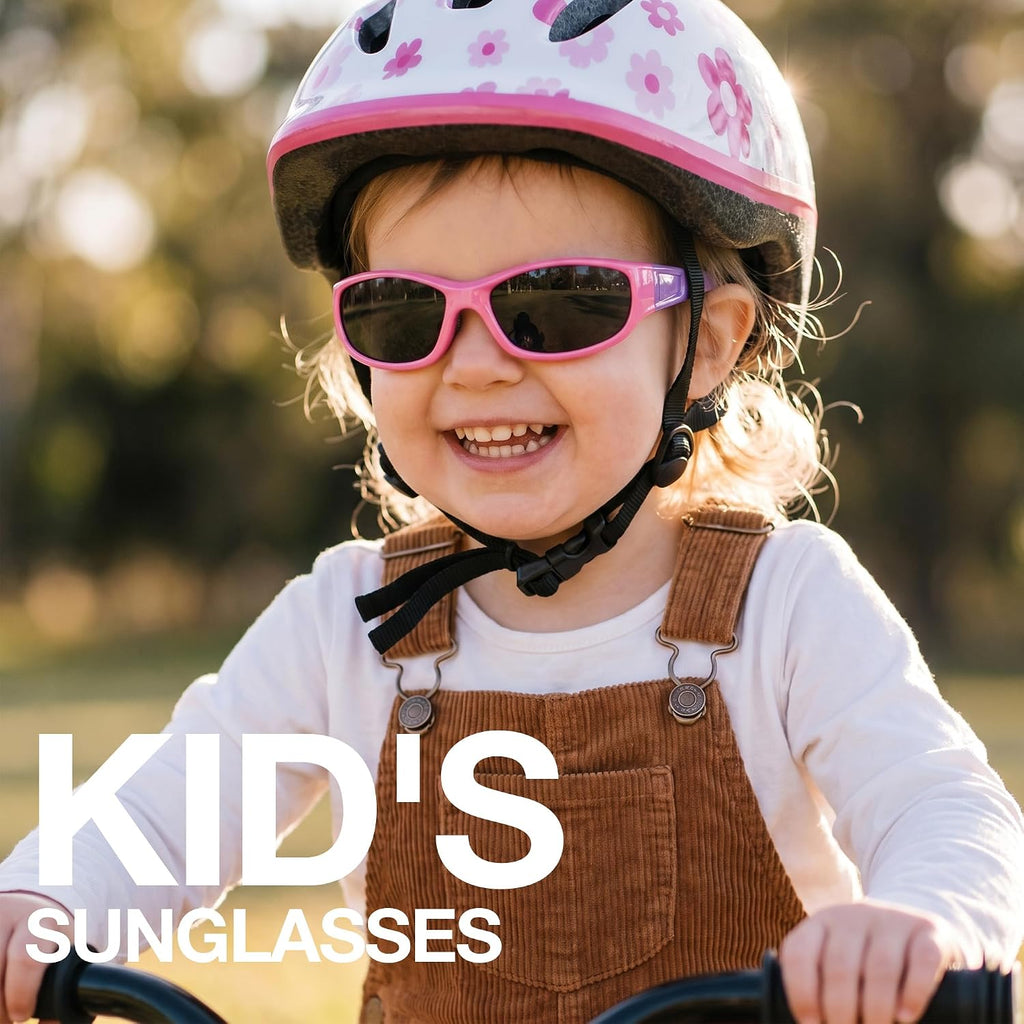 Kids Sunglasses Polarized UV400 TPE with Strap for Boys Girls RBK037