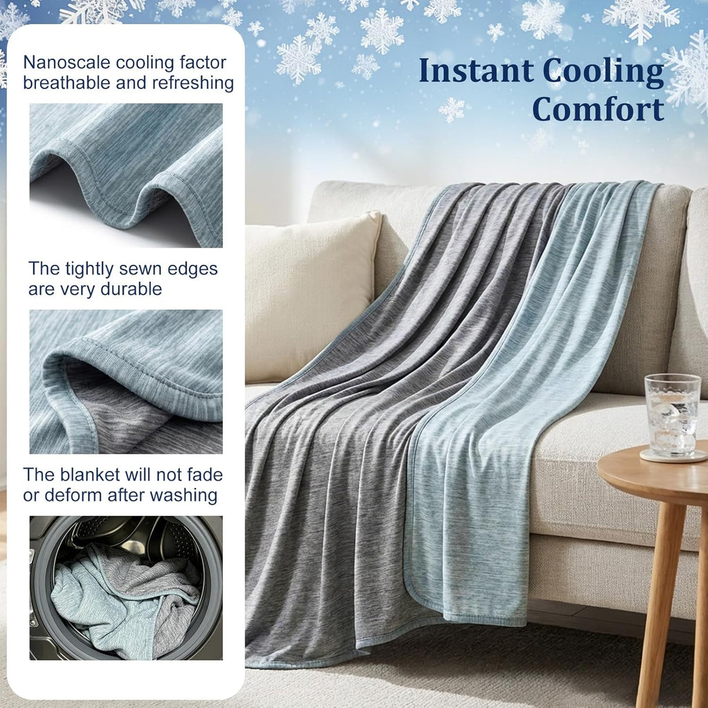 Double-Sided Cooling Blanket, Arc-Chill Q-Max >0.5 Cooling Fiber for Hot Sleepers Night Sweat Relief Lightweight