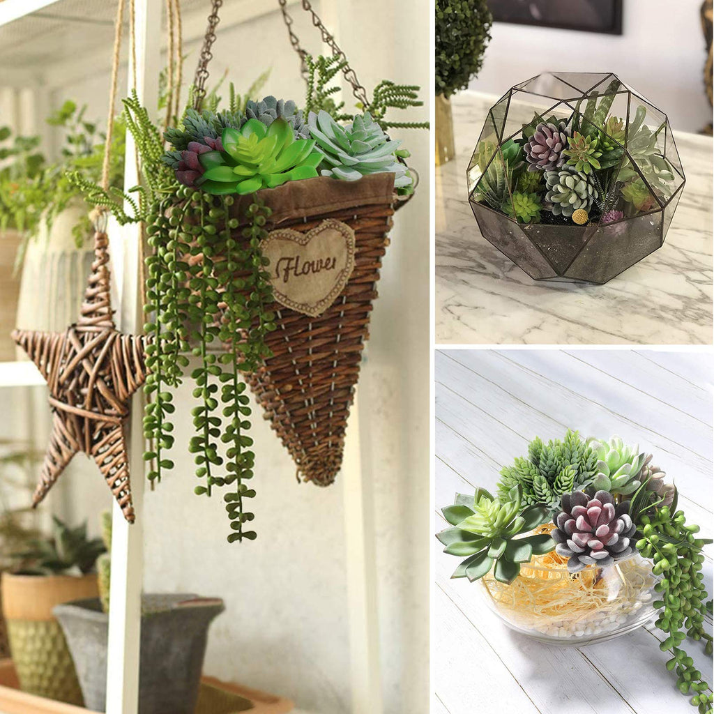 16pcs Fake Succulents, Artificial Succulent Plants for Outdoors