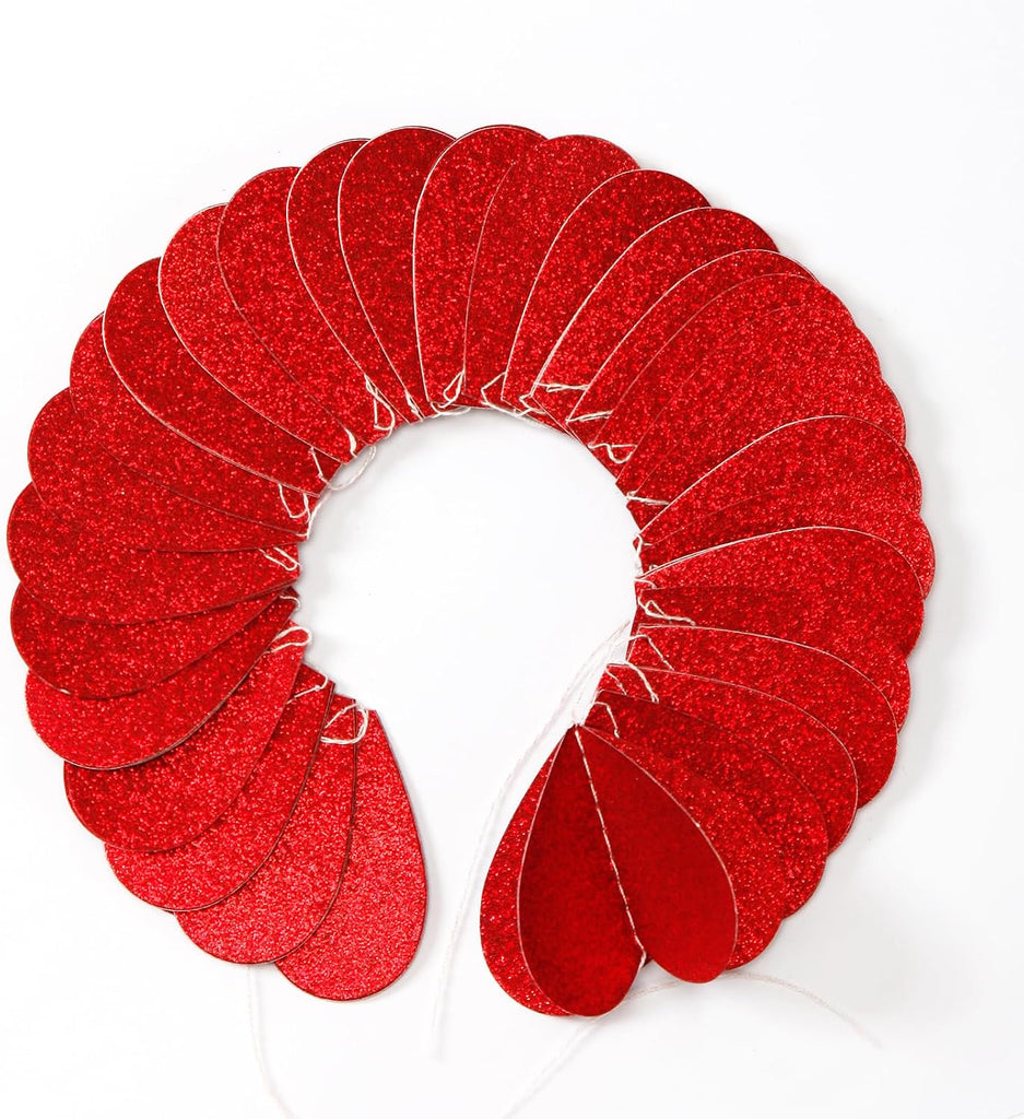 Valentines Day Party-Decorations Red Heart Garland - 39Ft 3D Special Night Galentines Hanging Paper Streamers