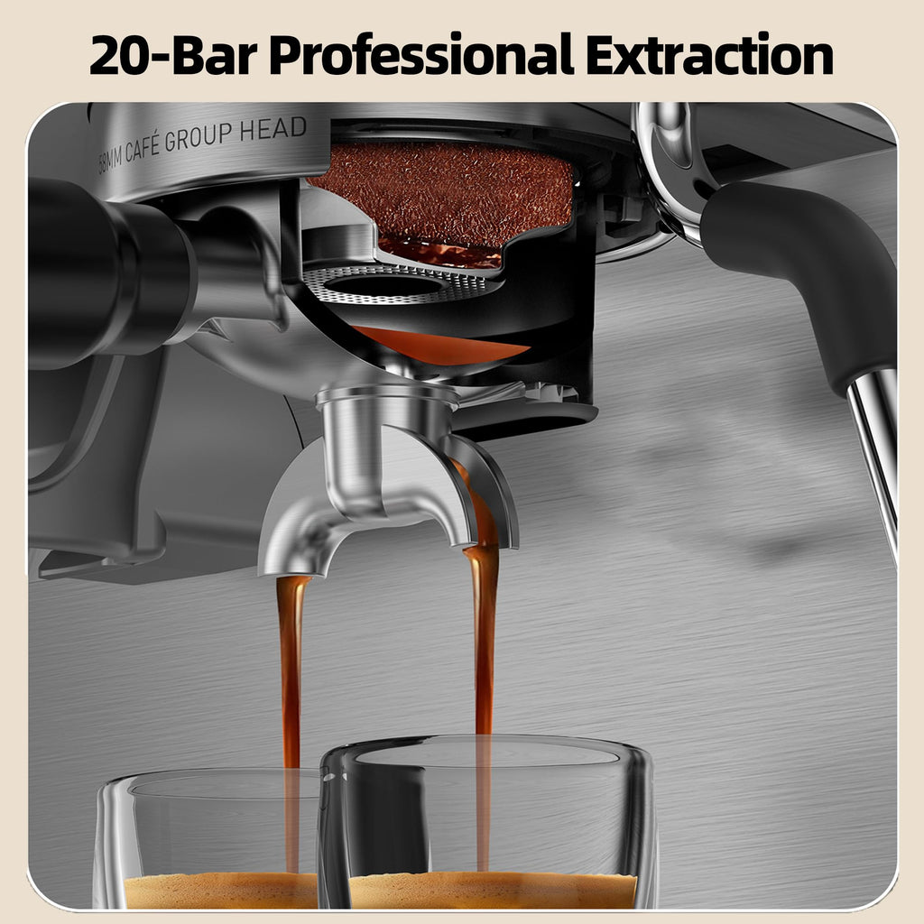 Coffee Maker with Grinder, Black & Stainless Steel Espresso