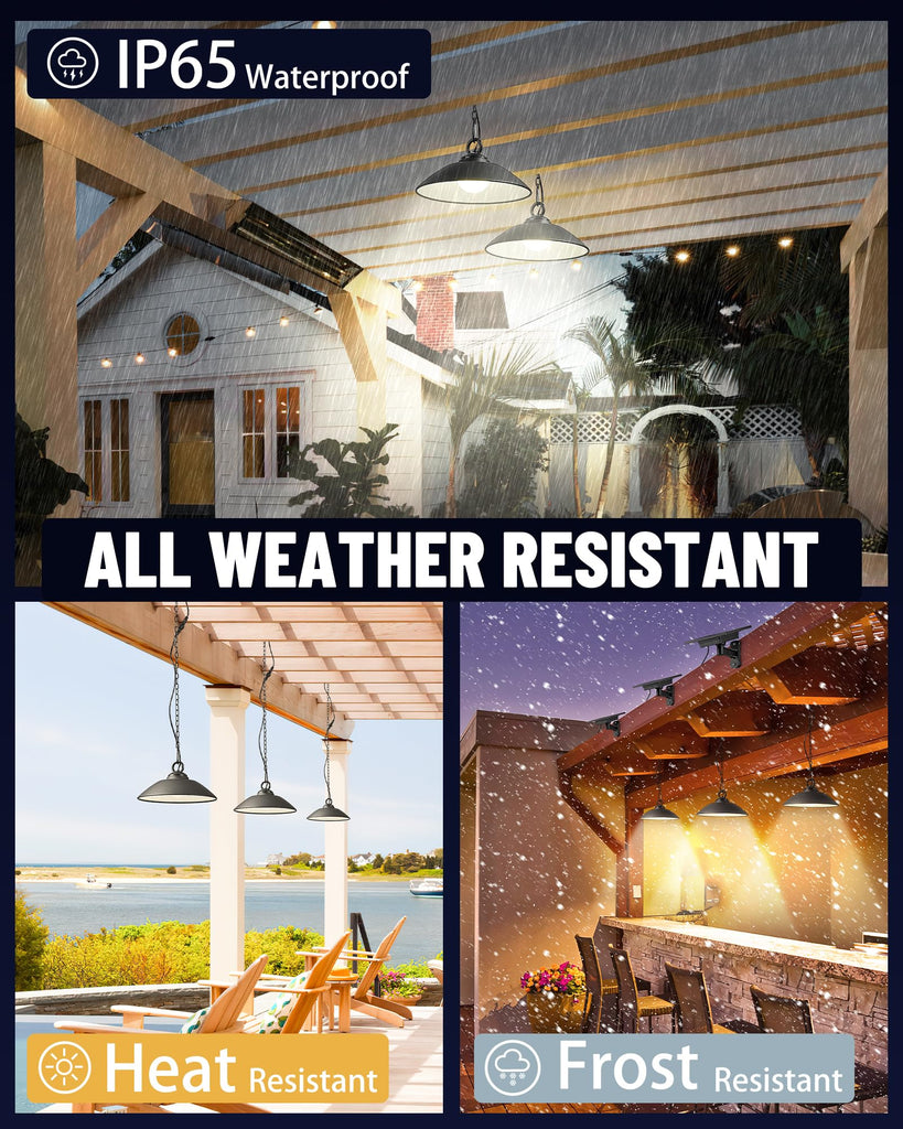 Solar Pendant Lights with Remote Control, 8 Inch, 1 Pack