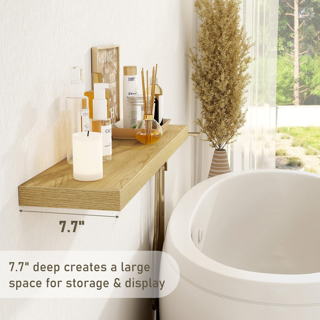 36 x 8 Inch Floating Shelves for Wall, Farmhouse Bathroom Shelves Set of 2, Wood Wall Shelves 36 Inch Long, 36 x 8 x