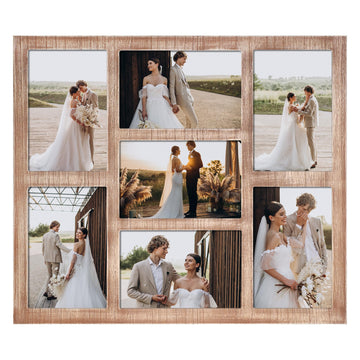 4x6 Picture Frame Collage for Wall Decor, Multiple Photo Collage Frames with Tempered Glass, 7-Opening for 4 x 6