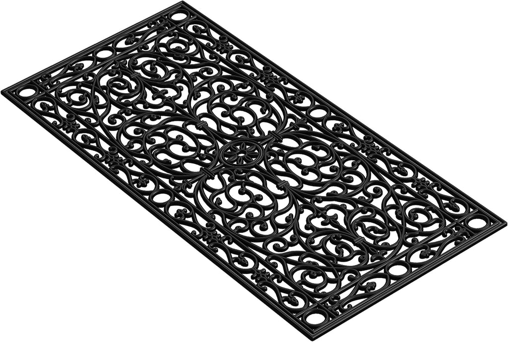 Gatsby Rubber Doormat, 22" x 48", Black