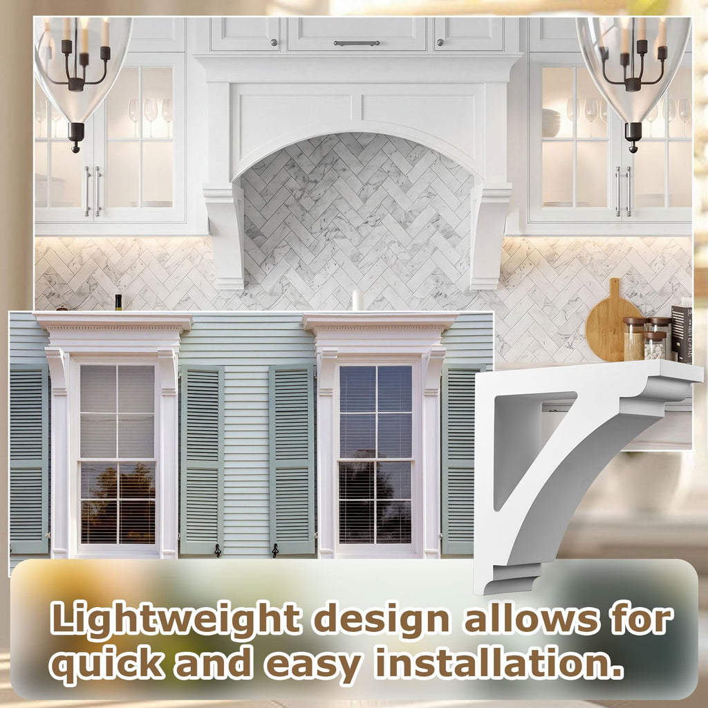2 Pcs Unfinished Paintable Corbels, 4 W x 12 D x 12 Inch H