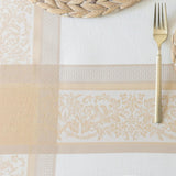 Heavyweight Jacquard Fabric Table Cloth with Gold Metallic Accents, Décor for Everyday, Parties, Hol