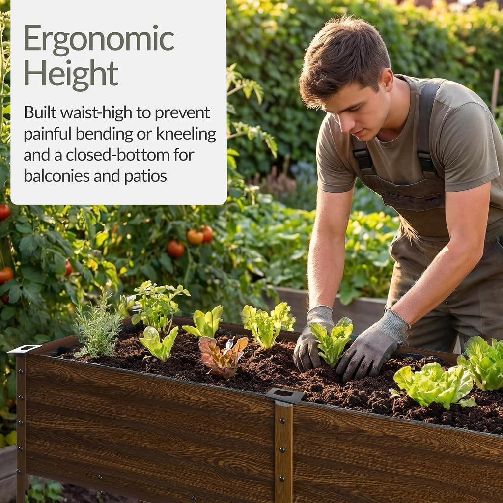 72x24x30in Non Toxic Galvanized Raised Garden Bed, Metal Elevated Planter Box, Vegetable Garden, 100% Non Toxic