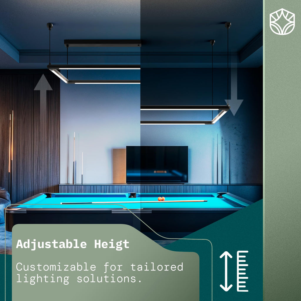 Professional LED Billiard & Pool Table Light, Non-Flickering & Evenly Distributed Light Source & Adjustable Height