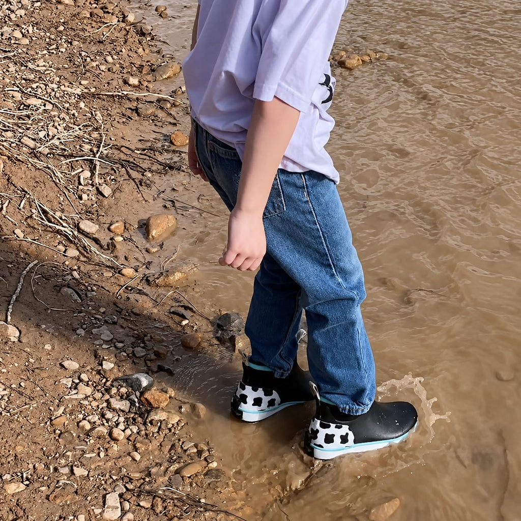 Kid's Deck Boots Ankle Rain Boots Girls Boys Waterproof Rubber Boot