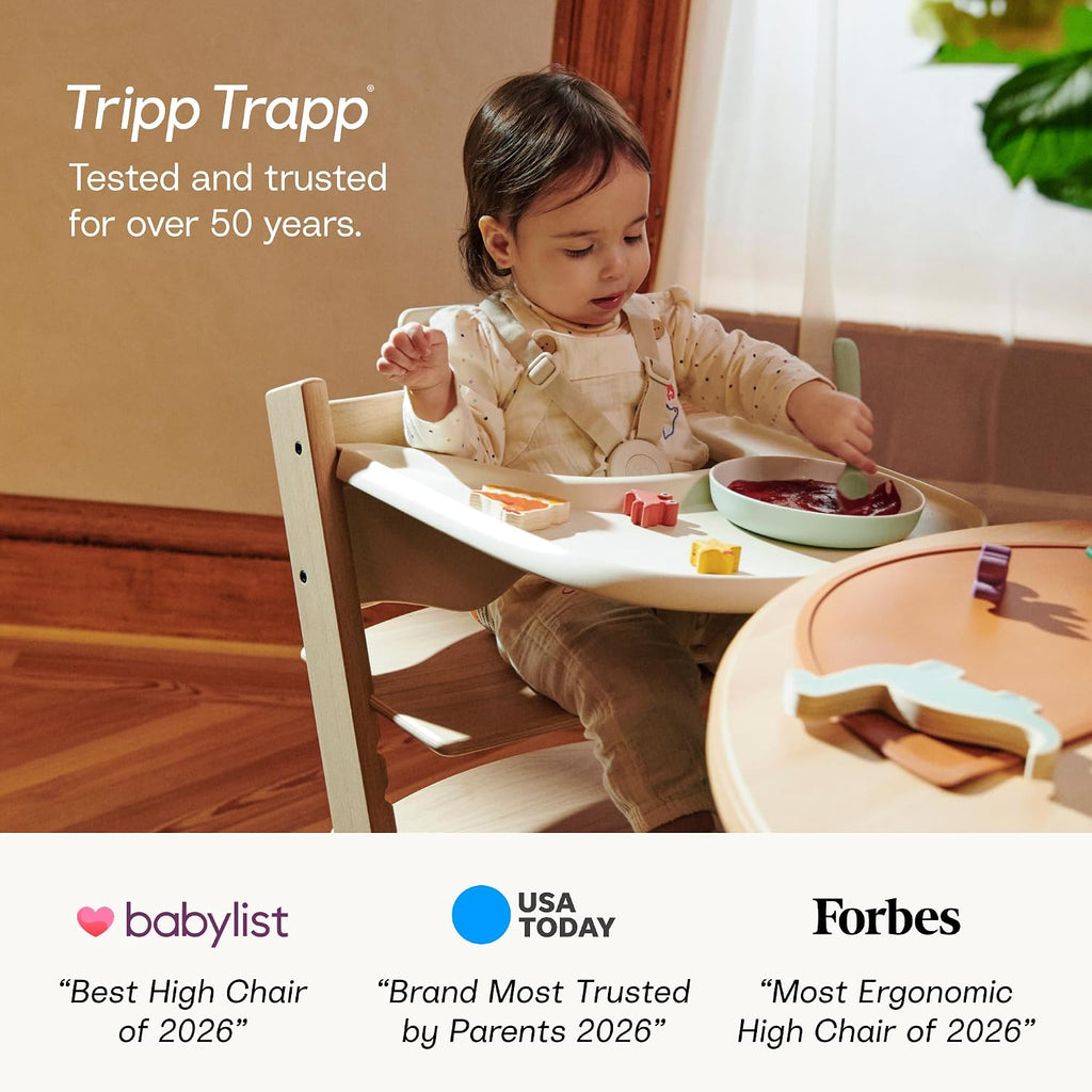 Tripp Trapp Chair, Adjustable Wooden High Chair, Serene Pink | Convertible Chair for Toddlers, Children & Adults