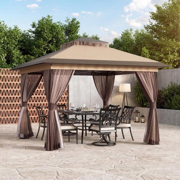 Pop Up Gazebo 11'x11' Canopy Tent, Outdoor Gazebo with Double Ventilated Roof