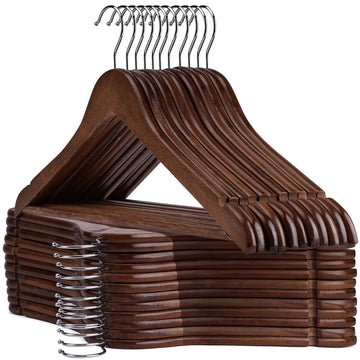 Wooden Hangers - 30 Pack - Clothes Hanger for Daily Used, Heavy Duty Wood Hangers with Precisely Cut Notches, Coat