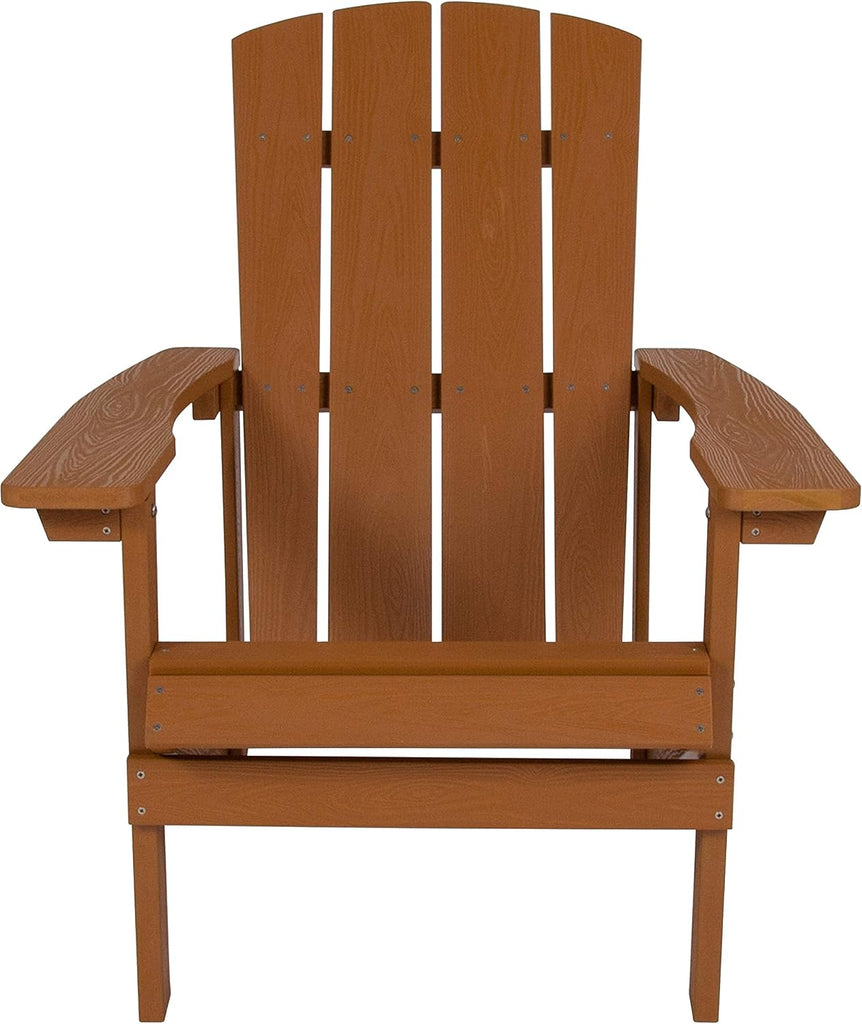 Charlestown Poly Resin Adirondack Chair - Teak - All Weather - Indoor/Outdoor - Set of 2 | All-Weather