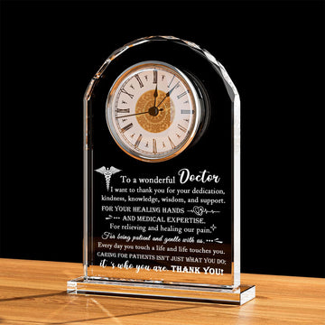 Doctor Gifts Women Men Crystal Desk Clock Best Doctor Ever