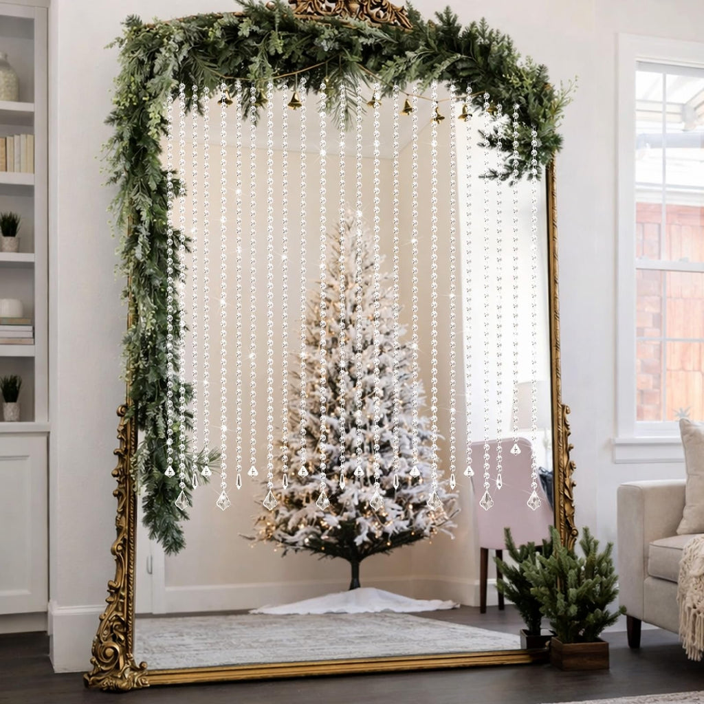 24 Pcs 39 Inch Clear Acrylic Christmas Crystal Garland Strands