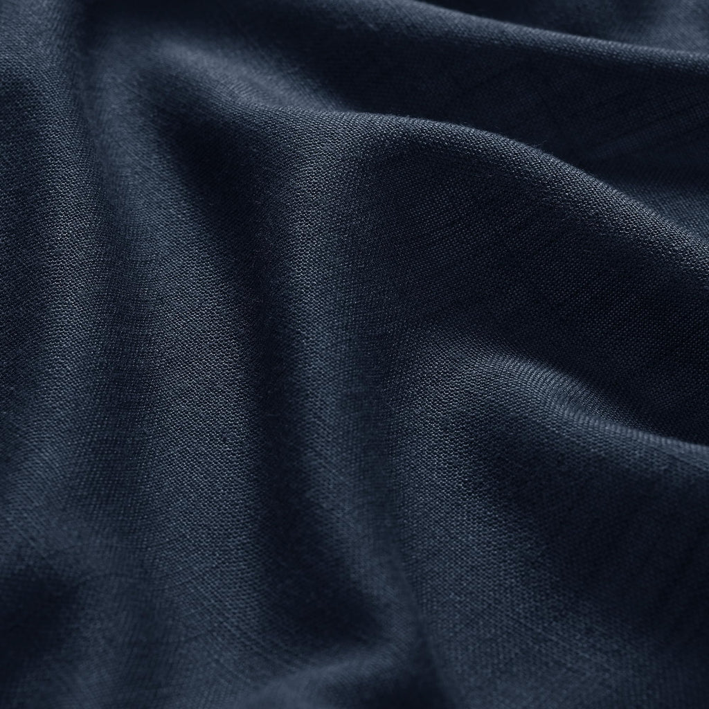 Navy Blue Linen Curtains 102 Inches Long 2 Panel Set Back Tab Rod Pocket Indigo Semi Sheer Curtains Light Filtering