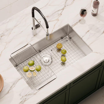 Kitchen Sink 32 Inch Undermount Stainless Steel, 16 Gauge 304 Workstation Sink,Deep Large Capacity Easy Clean Sink,32