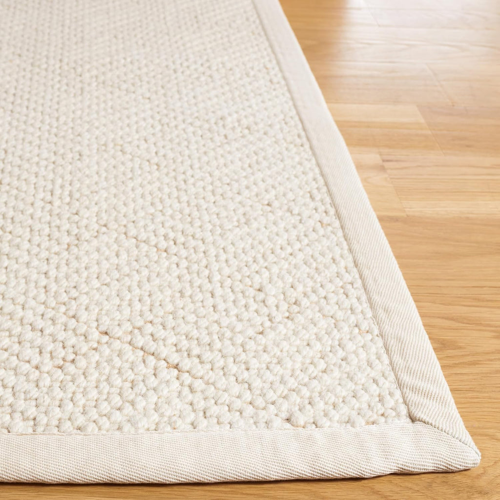 Natural Fiber Collection Accent Rug - 4' x 6', Ivory, Handmade Wool & Jute, Ideal for High Traffic Areas (NF487A)