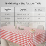Gingham Checkered Tablecloth 60x102 Inch, 100% Cotton, Classic Check Pattern, Washable Table Cover f