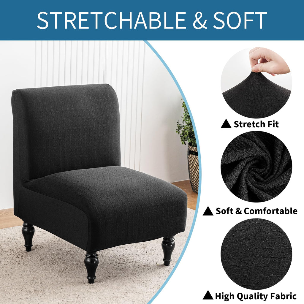 Armless Accent Chairs Covers, Thick Armless Recliner Sofa Cover Stretchable, Removable Armless Chair Slipcover for