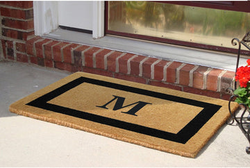 Luxury Coco Coir Doormat - Monogrammed Single Letter Outdoor Front Door Mat - Personalized Housewarming Gift for New