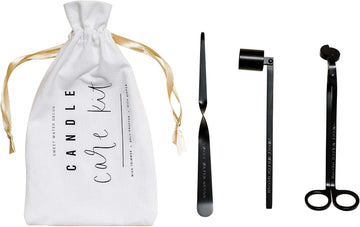 Candle Care Kit | Matte Black Candle Accessory Set Includes Wick Trimmer, Wick Dipper, and Bell Snuffer Tools - Set of 3