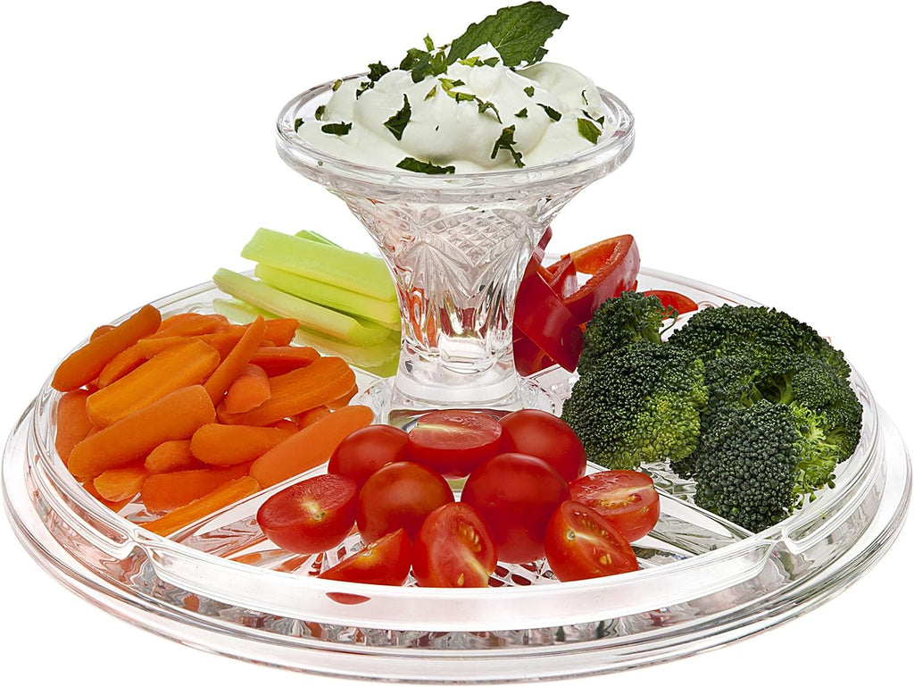 4 in 1 Cake Stand, Cake Platter and Serving Plate Platter with Dome Cover, for Pastries, Desserts & More