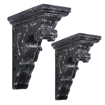 Corbels for Shelves Wood Corbels Decorative Set of 2,L7.2 x W3.1 x H7.8 Inch, Shelf Brackets Wooden Vintage Shelf