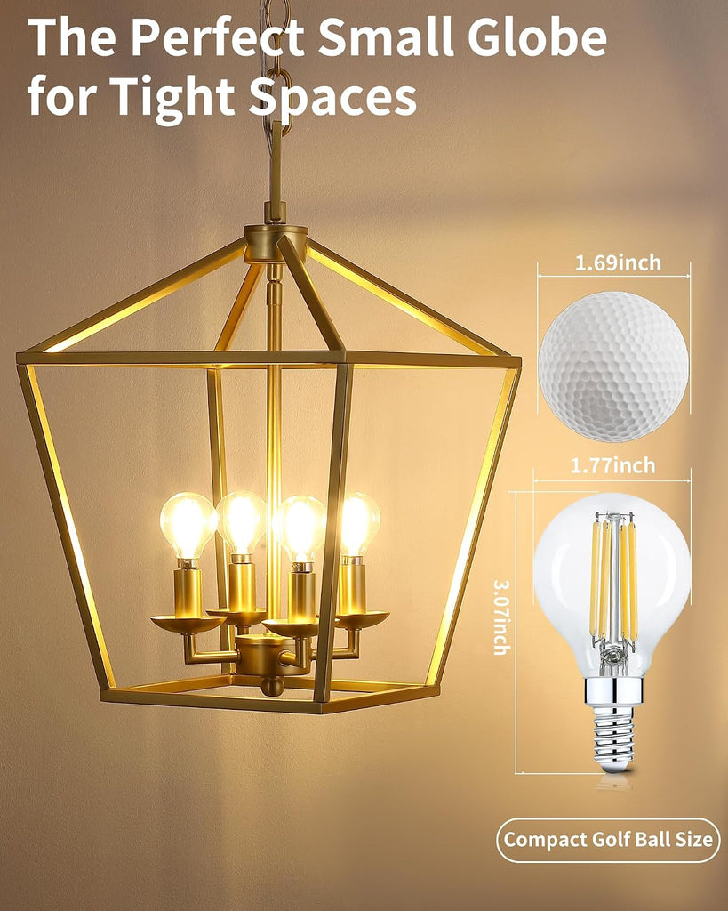 Round E12 Candelabra Bulbs G16.5 60W Equivalent, Dimmable LED Chandelier Light Bulb Soft White 2700K, Globe Lightbulb