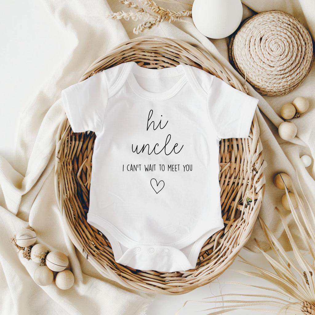 Hi Uncle I Can't Wait To Meet You Pregnancy Announcement Infant Bodysuit - Surprise Gift For Uncle, Brother, Brother