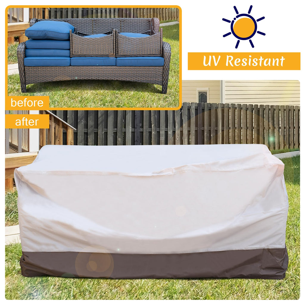 Patio Furniture Covers, Outdoor Waterproof Cover for 3-Seater Sofa and Ottomans, Sectional Couch Chair Table General