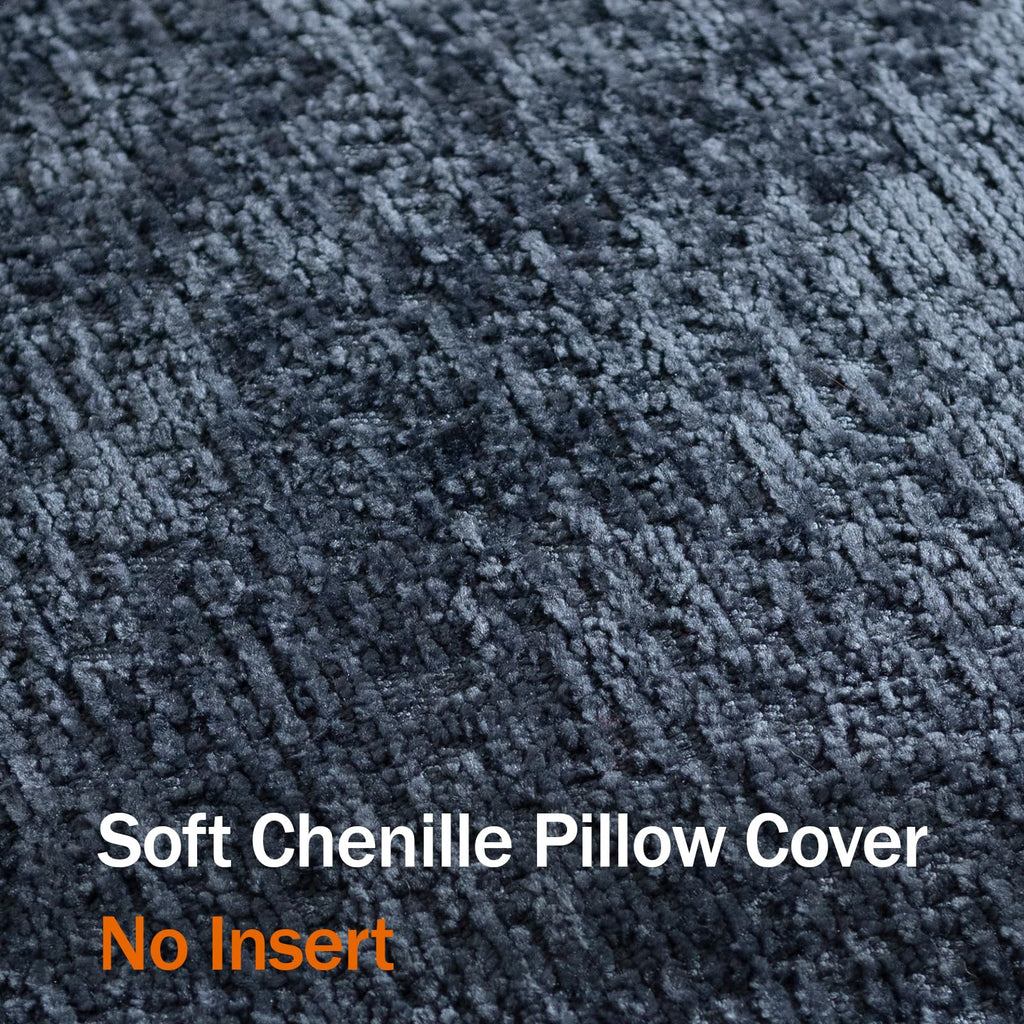 Pack of 2 Navy Euro Shams Pillow Covers 26x26 Cozy Soft Chenille Decorative Throw Pillow Covers Accent Vintage Square