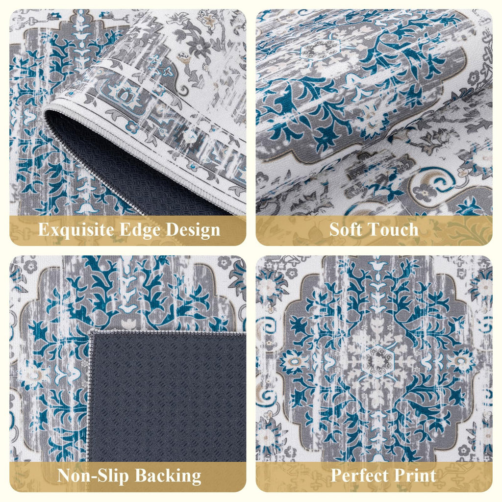 Kitchen Rugs Set 3 Piece, Non Slip Washable Kitchen Mats for Floor