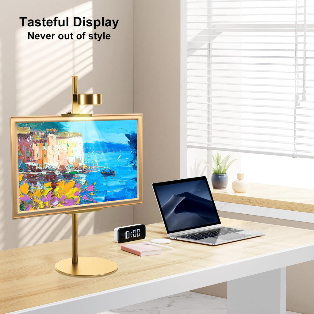 Adjustable Desktop Photo Frame Stand with Magnetic Wall Painting Light, Holds Picture Frames up to 30 Inch