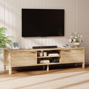 TV Stand up to 65 Inch TVs Entertainment Center Oak 59"