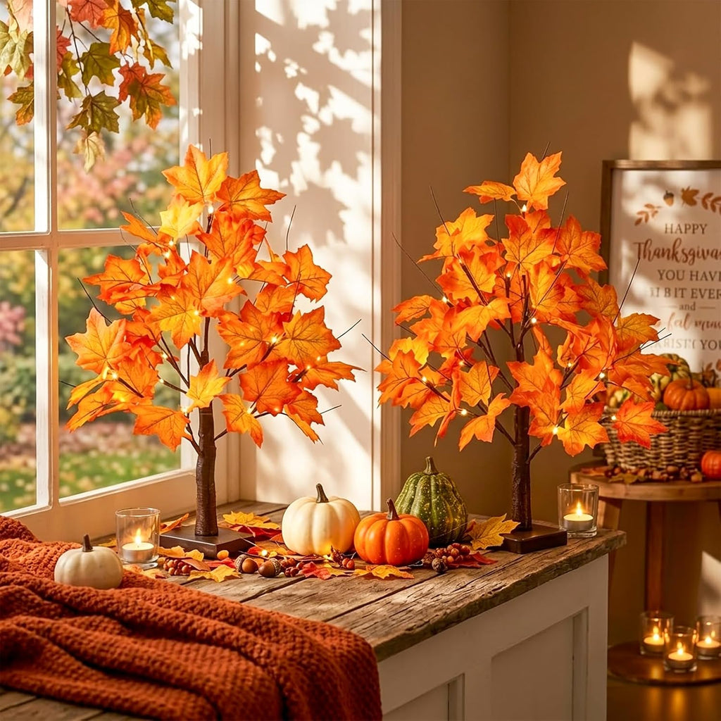 Fall Decorations Fall Maple Tree Fall Decor Fall Trees - Set of 2