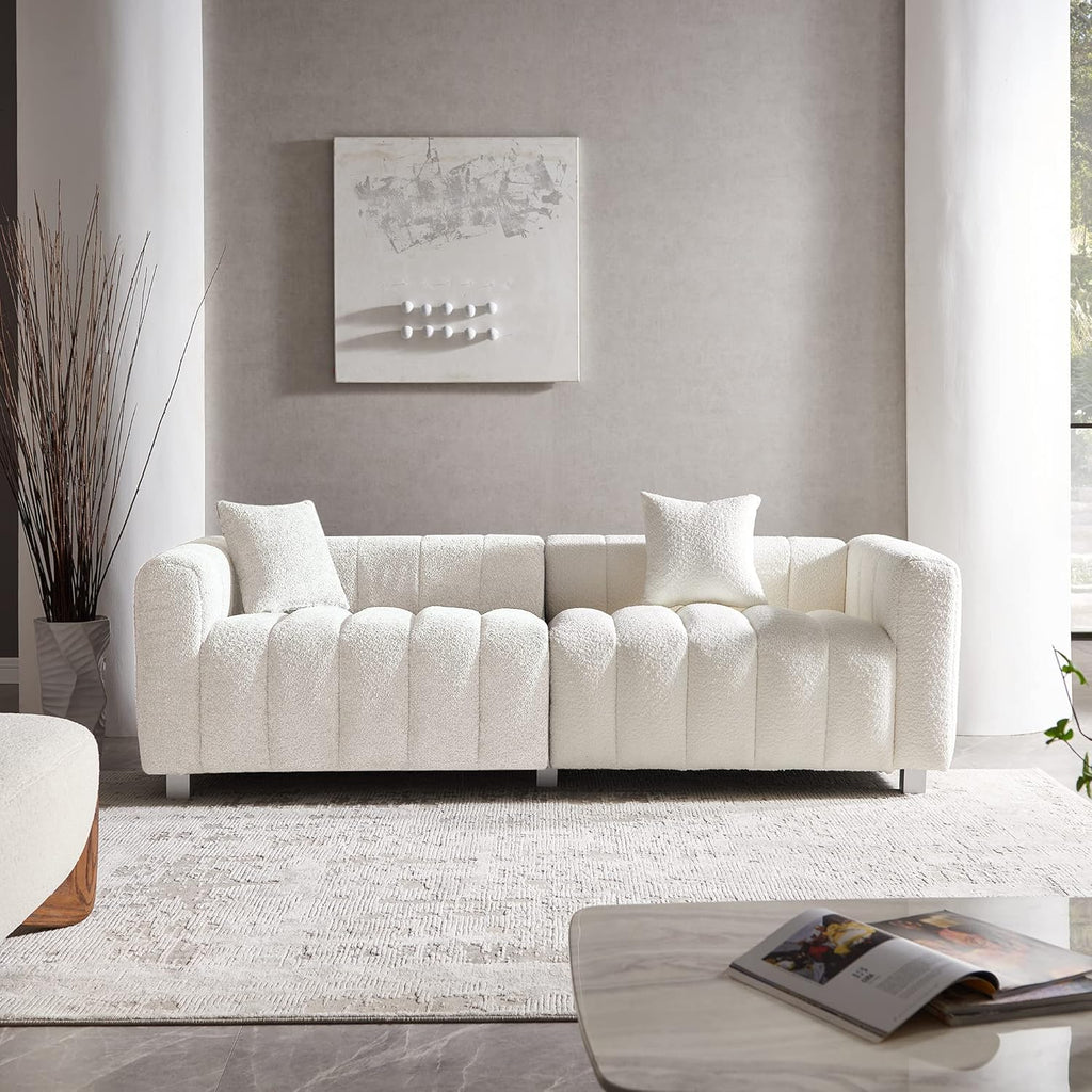 87.4" Modern 3 Seater Boucle Sofa Couch for Living Room