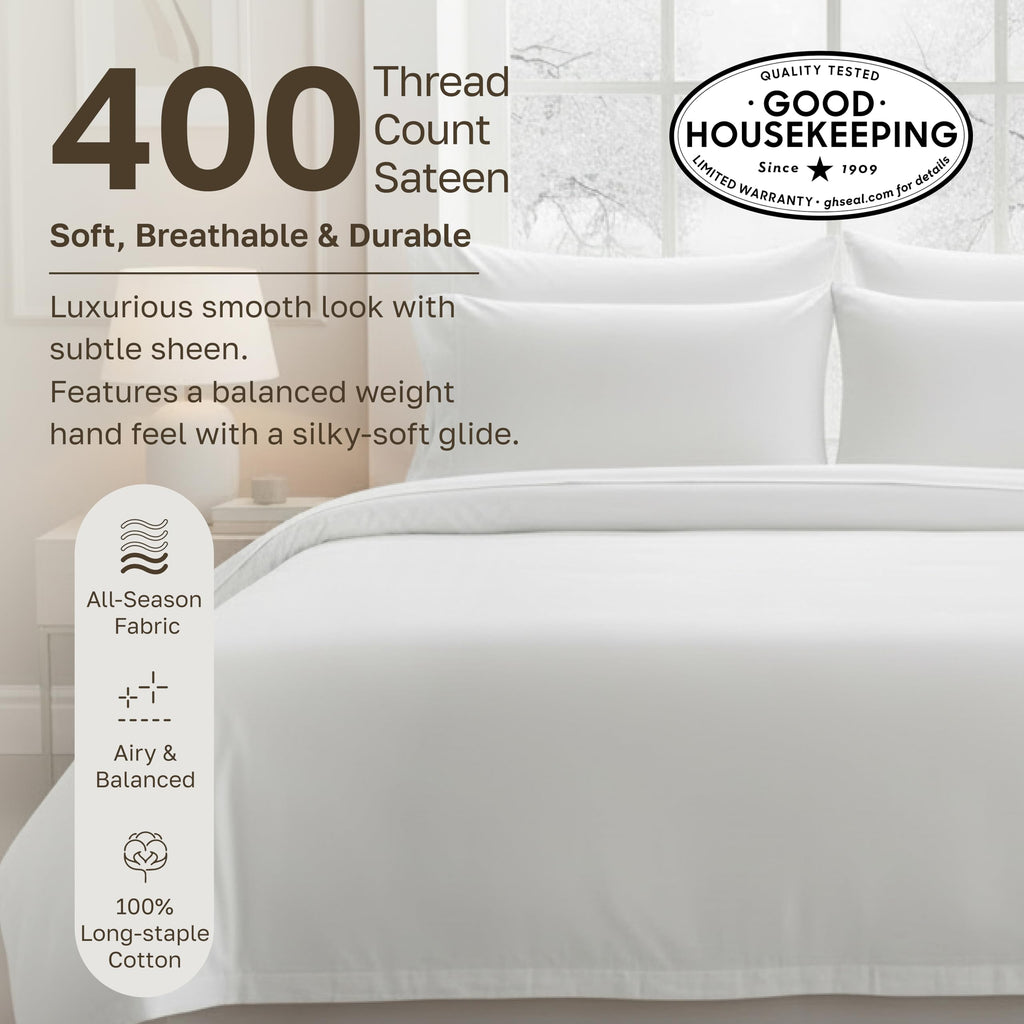 Luxury Duvet Cover Set, Striped White
