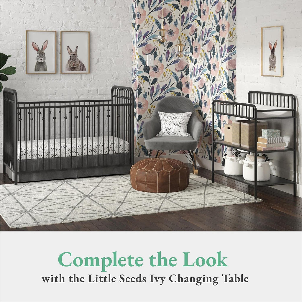 Monarch Hill Ivy Metal Baby Crib, Black
