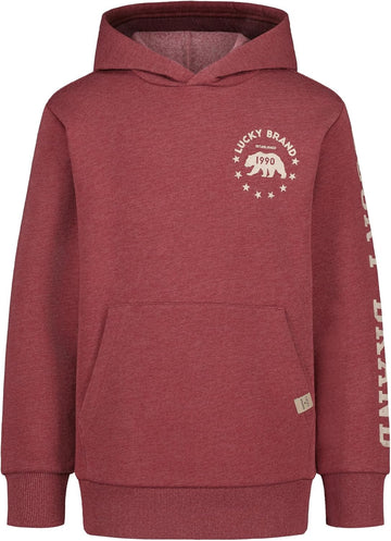 Boys' Long Sleeve Fleece Pull-over Hoodie, Comfortable, Relaxed Fit With Kangaroo Pockets