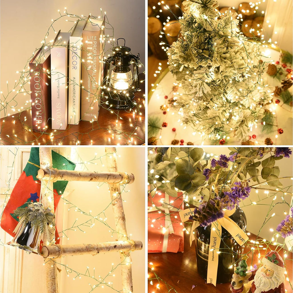 2000Led Fairy Lights 130Ft Christmas Lights with Remote & Timer