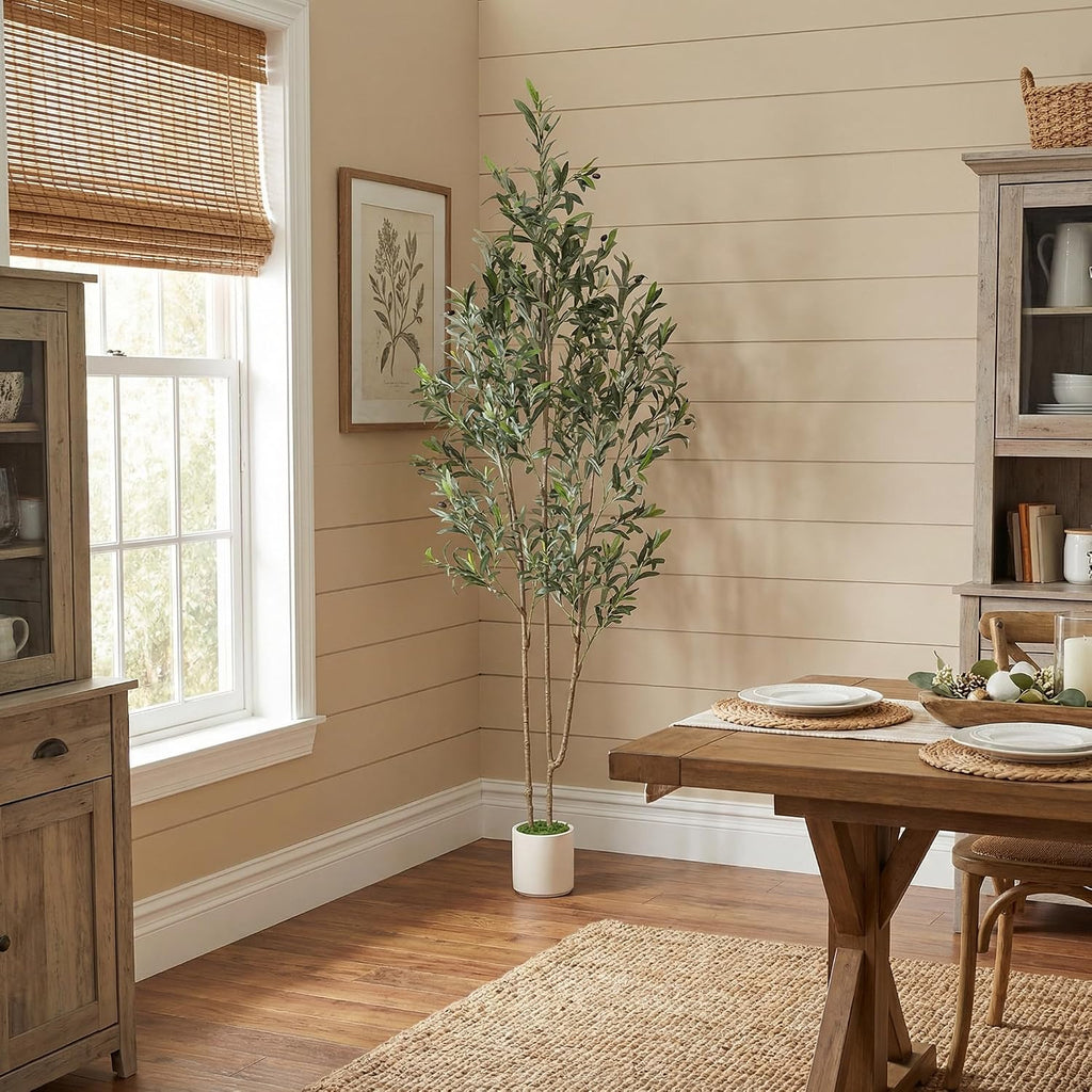 6ft Artificial Olive Tree with Green Moss