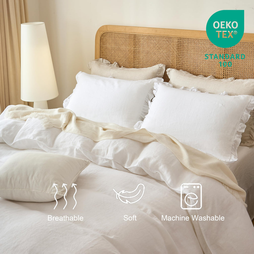 100% French Linen Duvet Cover Set, Organic Linen