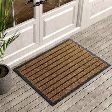 Extra Door Mat Outside Entrance (36" x 24", Bright Brown) | Dirt Trapping, Non-Slip Backing, Indoor or Outdoor Use