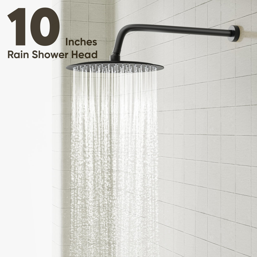 Shower System, 10" Shower Faucet Set with Handheld, Matte Black
