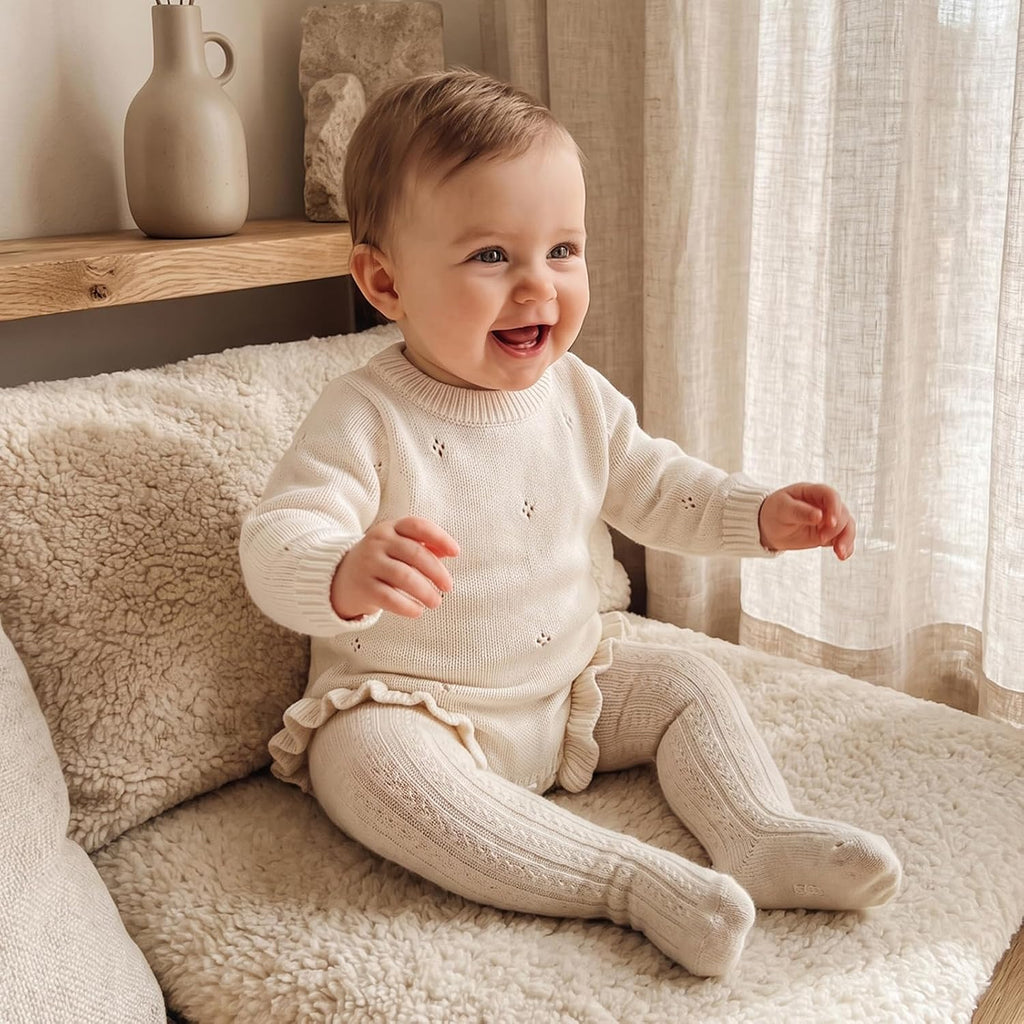 Baby Girl Coming Home Outfit Ruffle Knit Sweater Romper